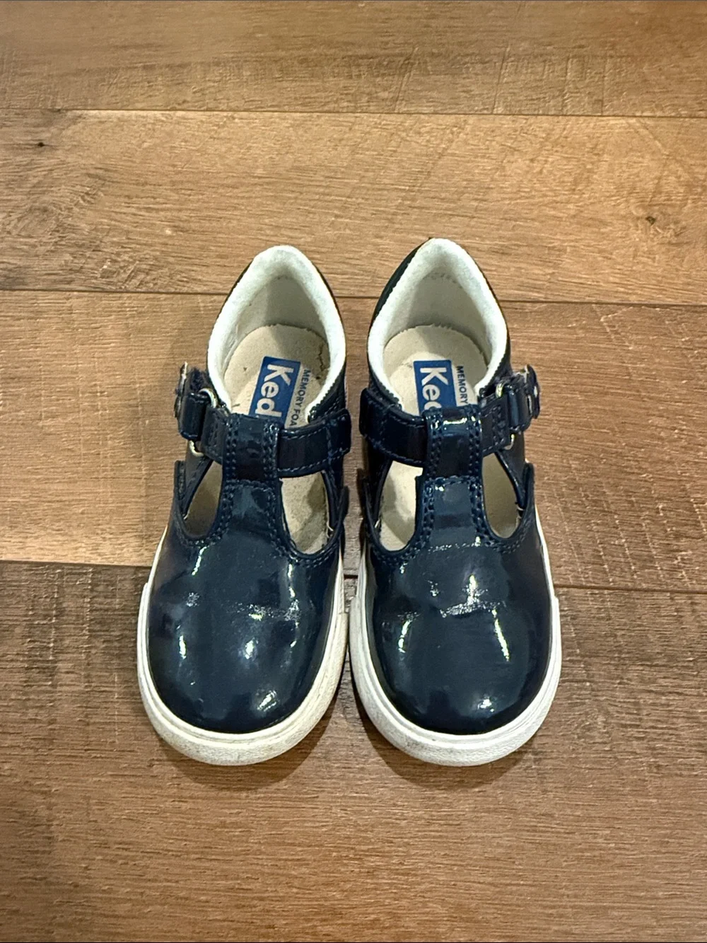 Keds Kids Navy Patent T-Strap Mary Jane Sneakers